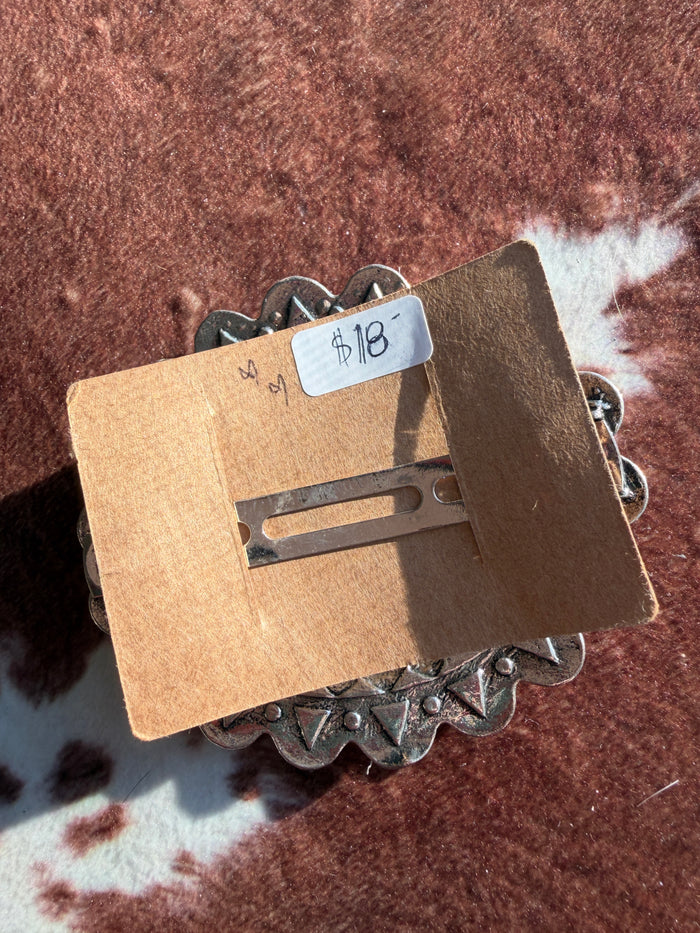 Silver Western Hair Barrette