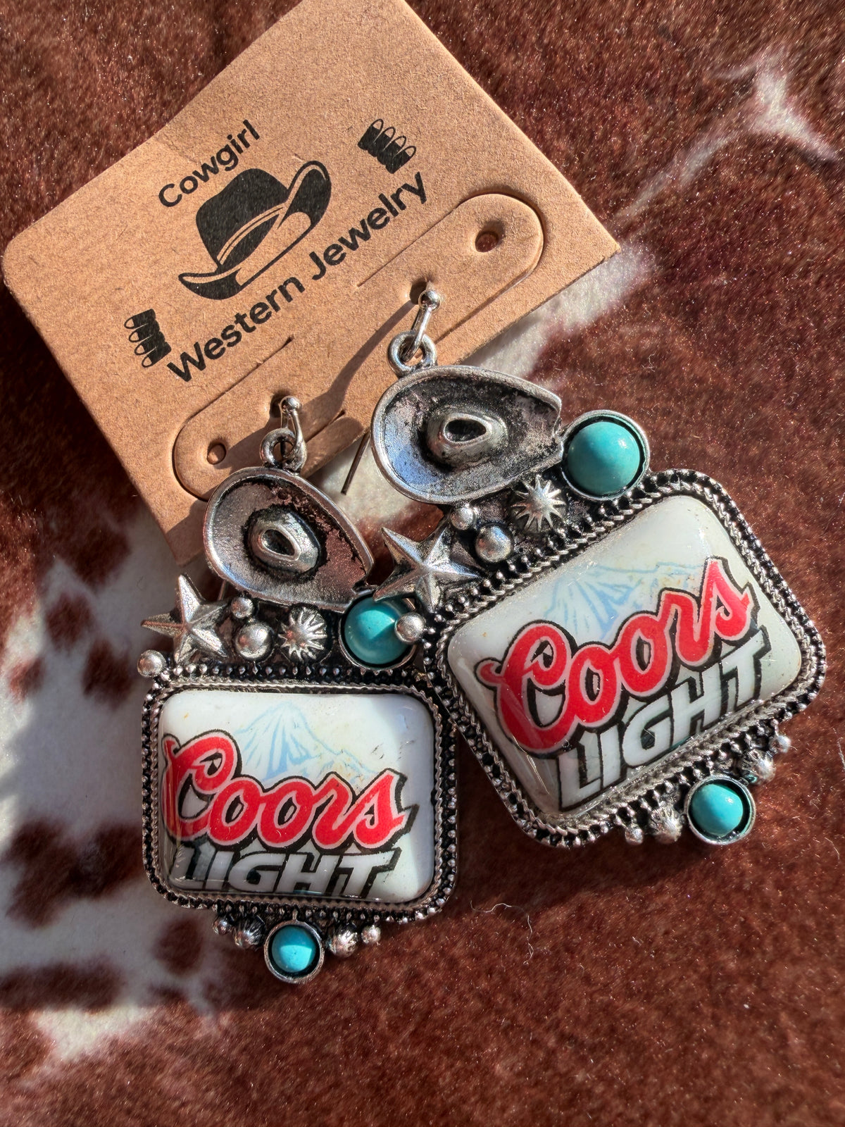 Cool Beer Western Earrings