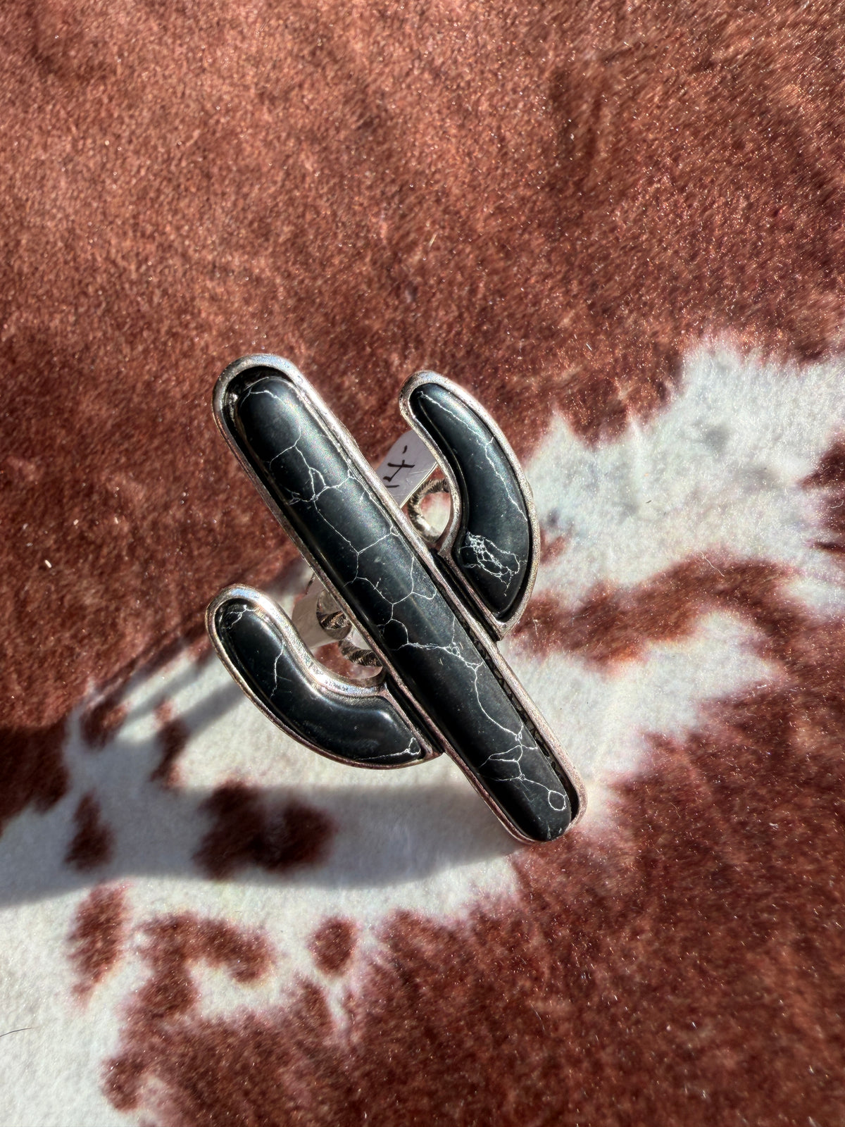 Black Western Cactus Statement Ring