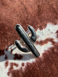 Black Western Cactus Statement Ring
