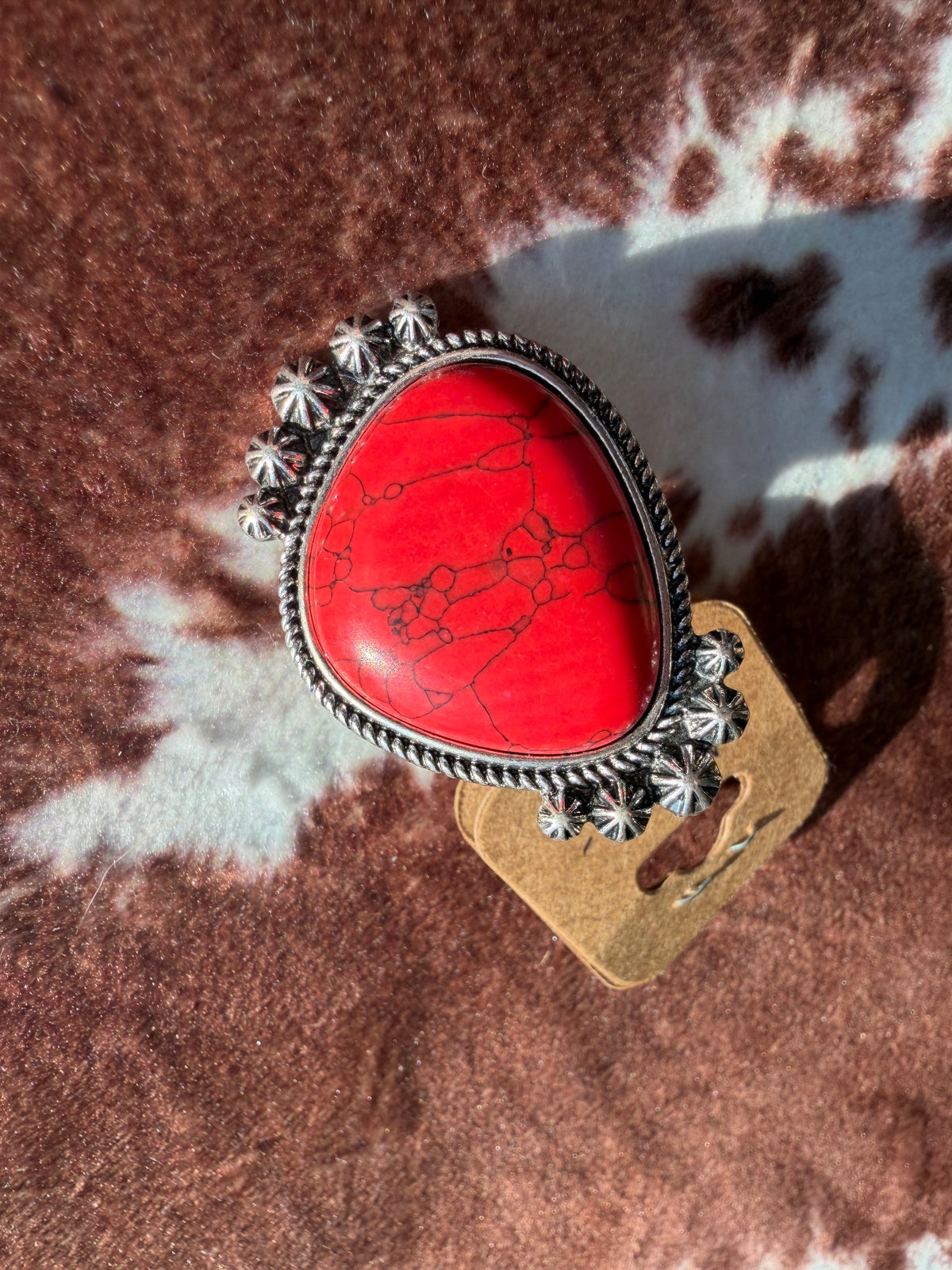 Red Western Statement Ring