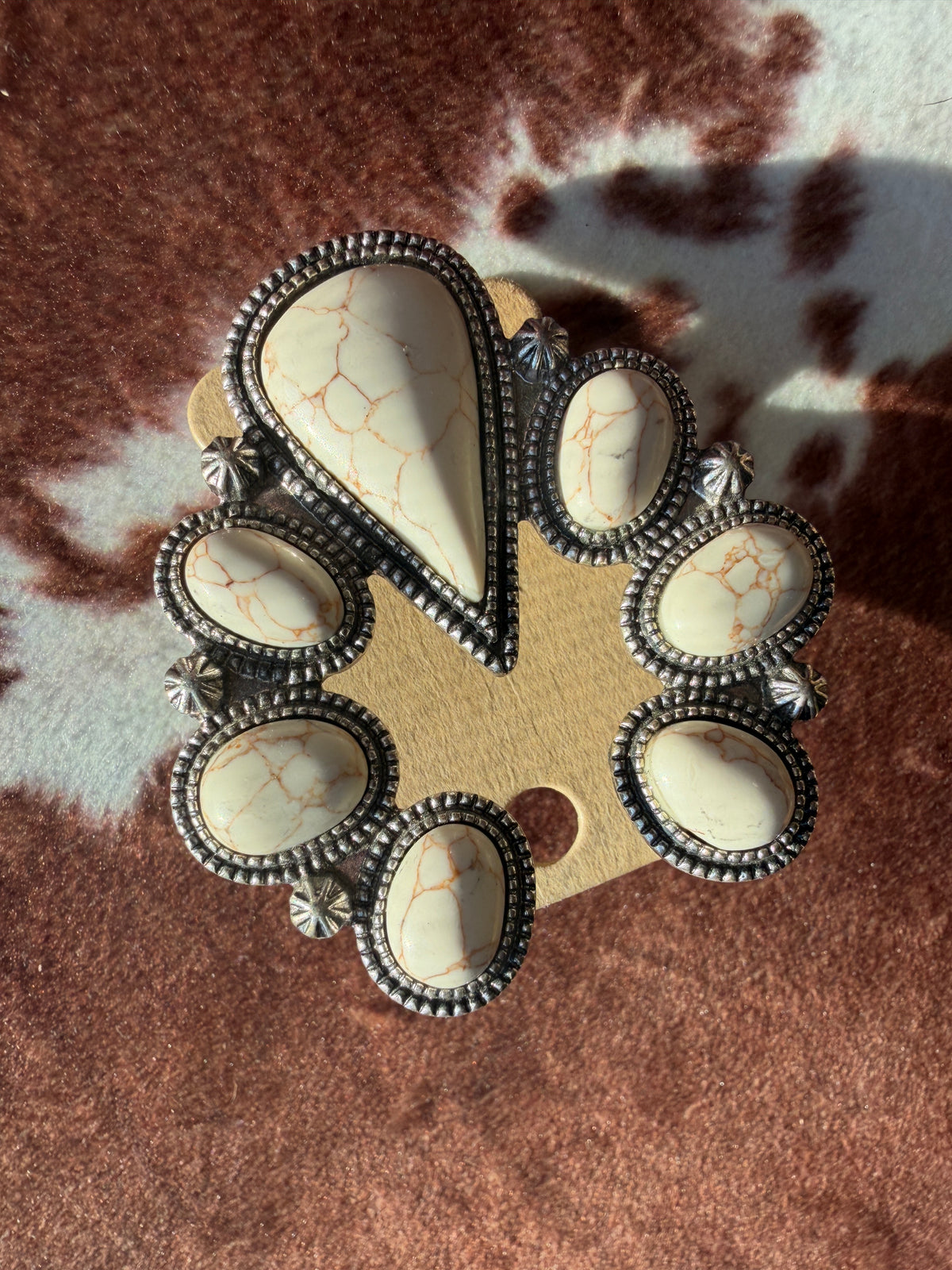 Ivory Squash Blossom Western Statement Ring