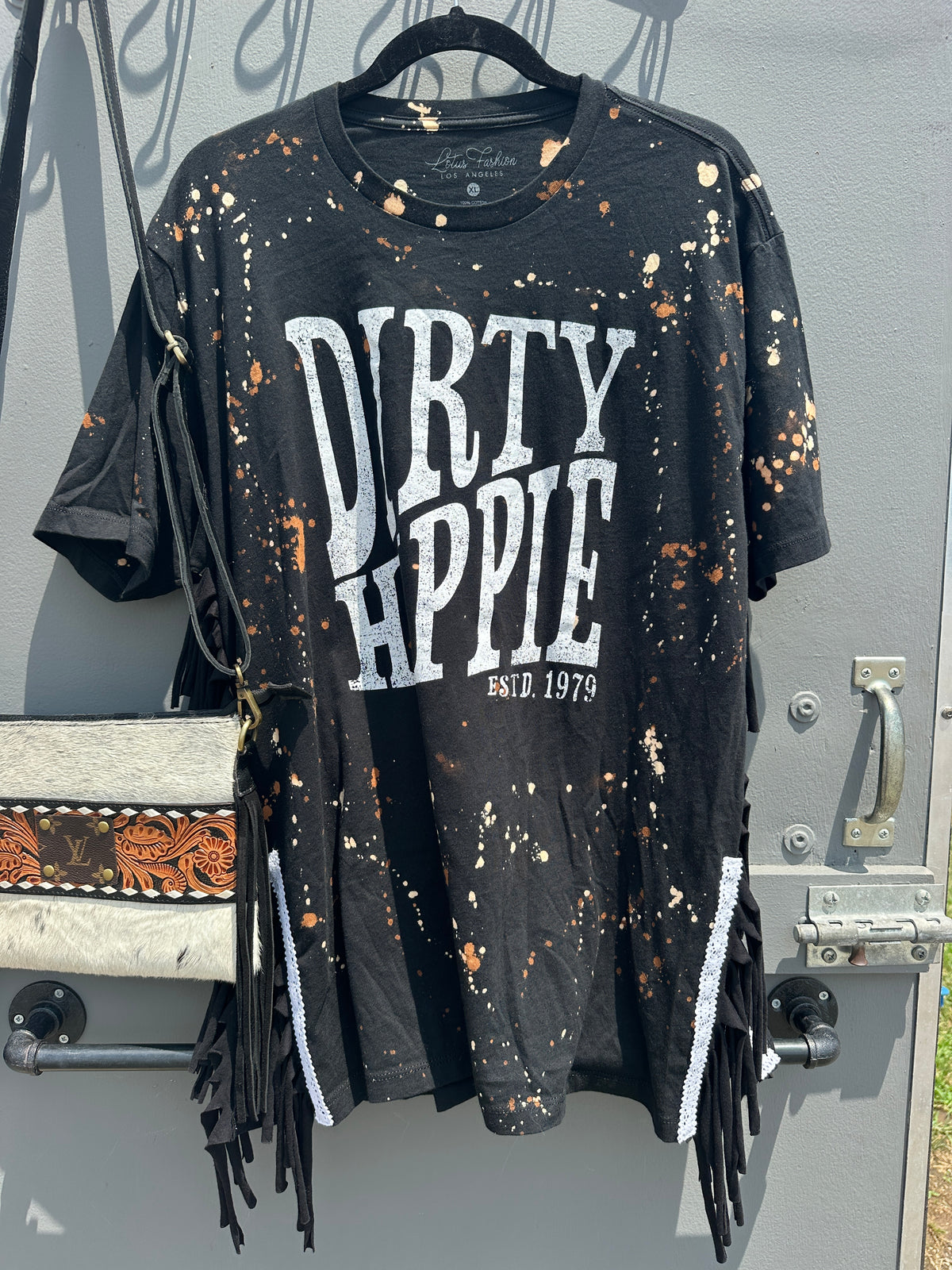 Dirty Hippie T- Shirt Dress with Lace