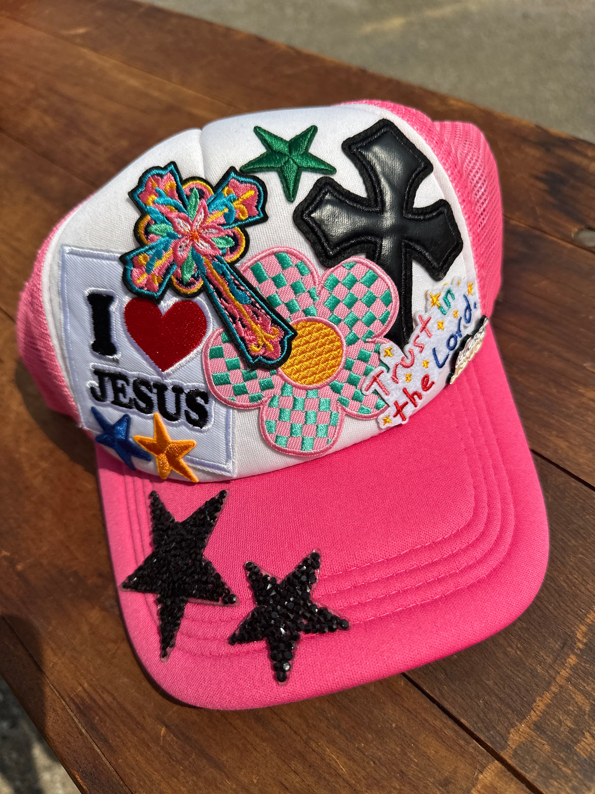 I Heart Jesus Embellished Trucker Hat