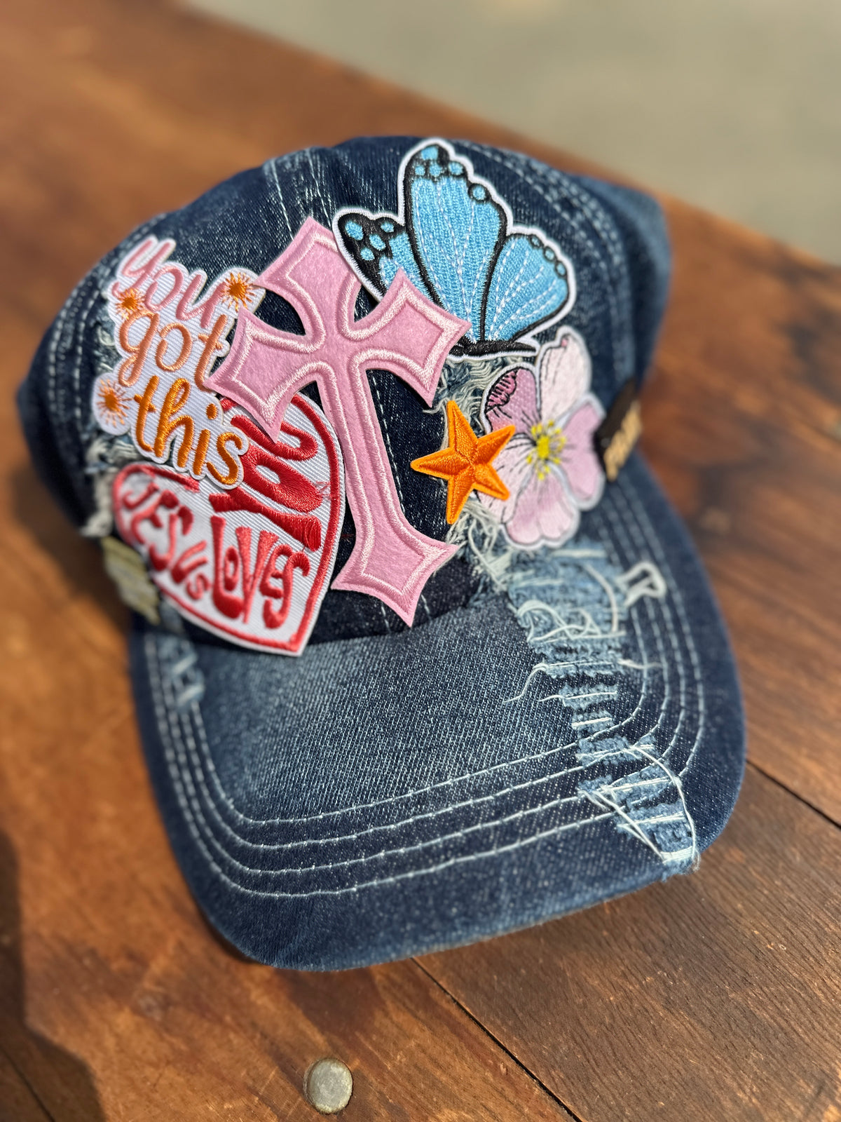 Jesus Loves You Embellished Trucker Hat