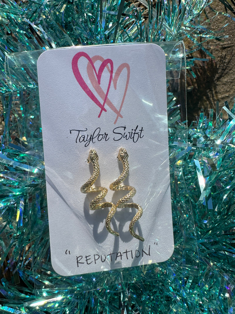 Reputation Spiral Snake Stud Earrings - gold