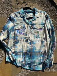 T.S. Aqua Distressed Flannel - Small