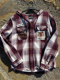 Red Hooded Flannel - large