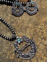 Western Cowgirl Navajo Beaded Necklace + Earring Set