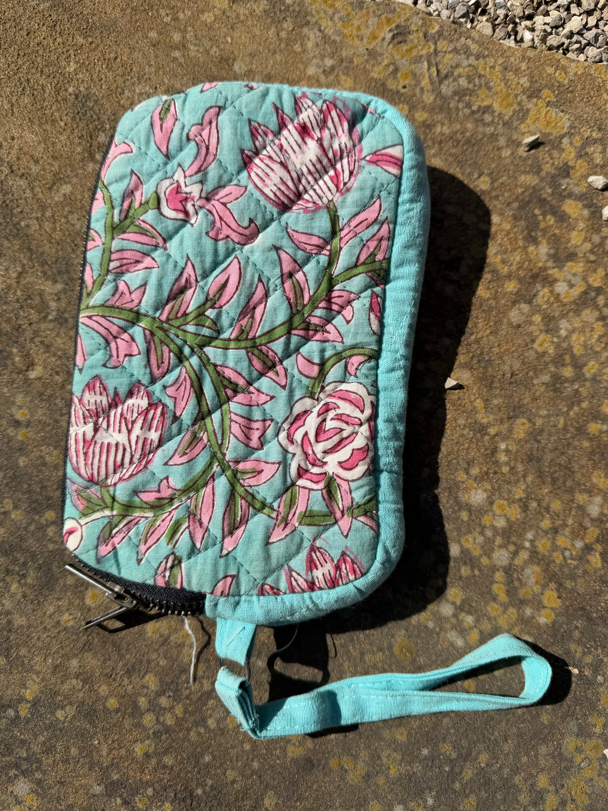 Boho Quilted Patchwork Zip Wristlet Wallet