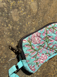 Boho Quilted Patchwork Zip Wristlet Wallet
