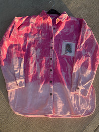 Lover Bleach Splattered Pink Shacket