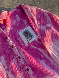 Lover Bleach Splattered Pink Shacket