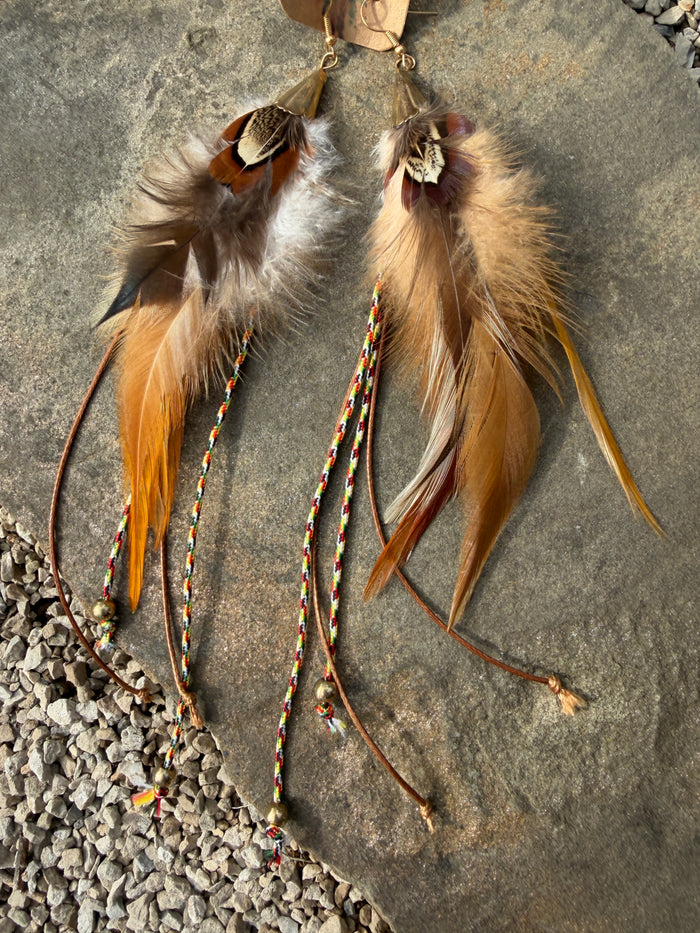 Golden Feather Earrings
