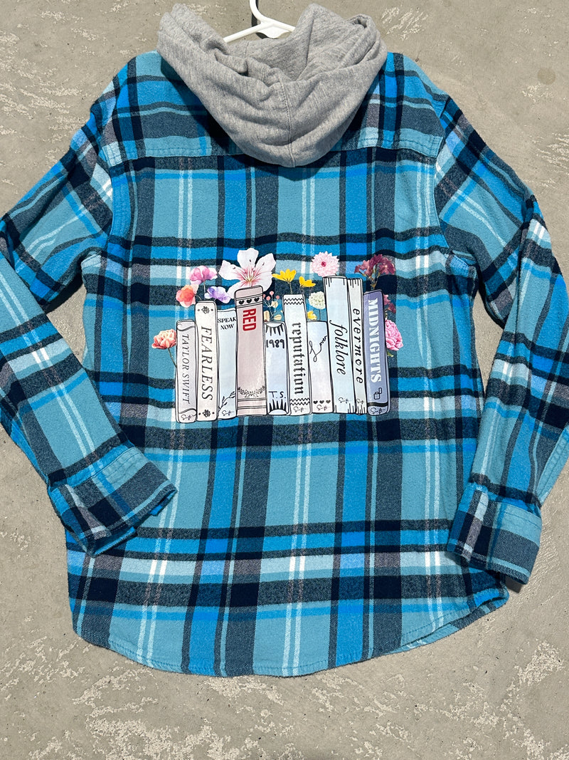 The Eras Tour Books Hooded Flannel - 10/12