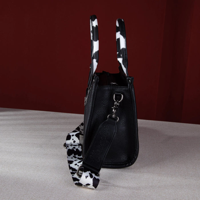 Wrangler Cow Print Concealed Carry Tote/Crossbody -Black