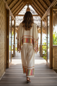 Bungalow Boho Embroidered Pant  + Top Set