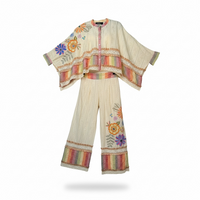 Bungalow Boho Embroidered Pant  + Top Set