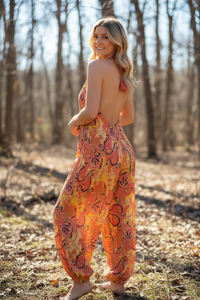 Bohemian Silky Coral Jumpsuit
