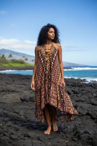Bohemian High Low Silky Aztec Dress