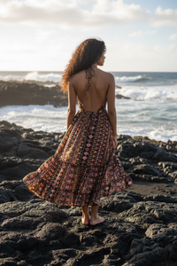 Bohemian High Low Silky Aztec Dress