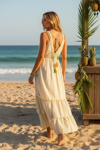 Lemon Drop Lace Maxi Dress