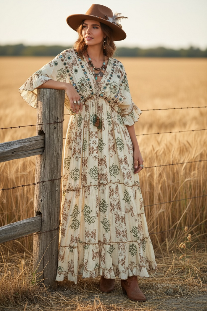 Aztec Western Maxi Dress