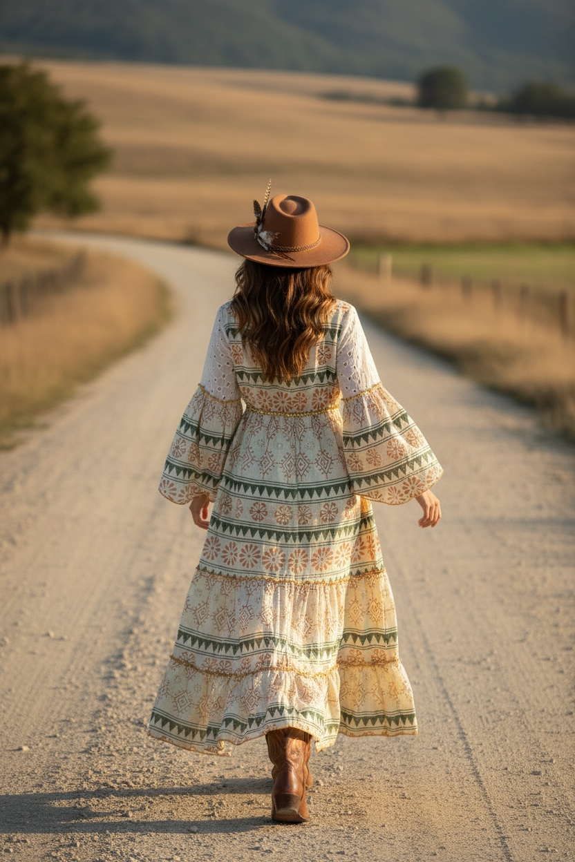 Rodeo Aztec Western Maxi Dress