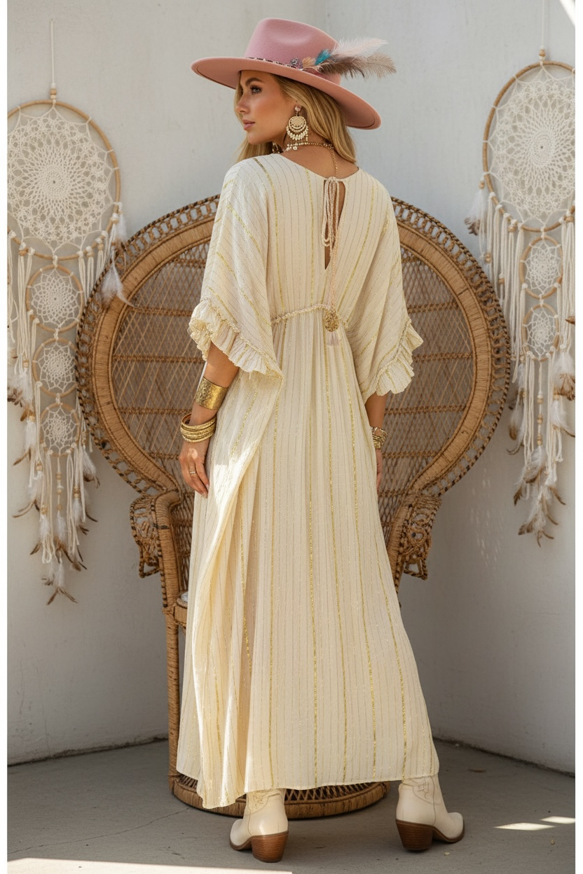 Ombre Blush Embroidered Maxi Dress