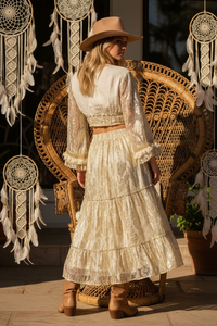 Western Embellished Skirt + Top Set