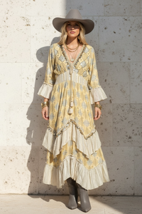 Aztec Ruffled Handkerchief Dress