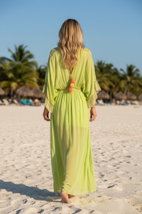 Citrus Chiffon Embellished Maxi
