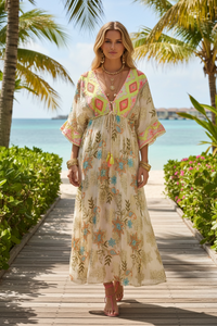 Geo Chiffon Embellished Maxi