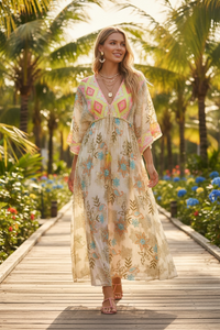 Geo Chiffon Embellished Maxi