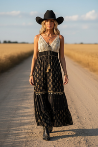 Tribal Crochet Maxi Dress