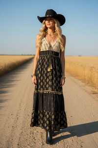 Tribal Crochet Maxi Dress