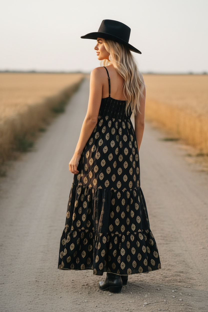 Tribal Crochet Maxi Dress