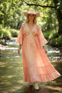 Dreamsicle Embroidered Maxi Dress