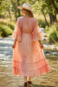 Dreamsicle Embroidered Maxi Dress