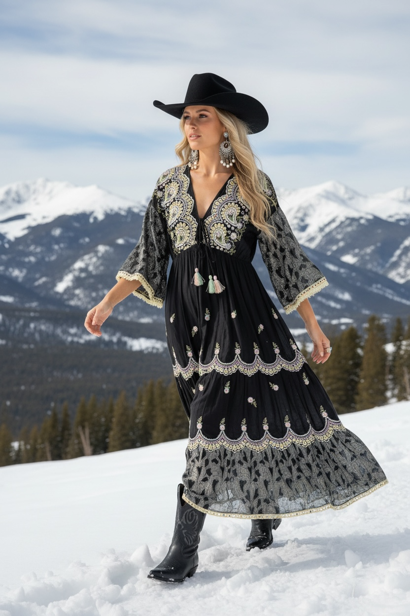 Aspen Embroidered Maxi Dress