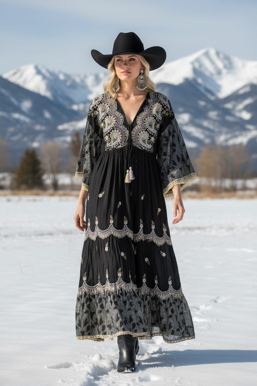 Aspen Embroidered Maxi Dress