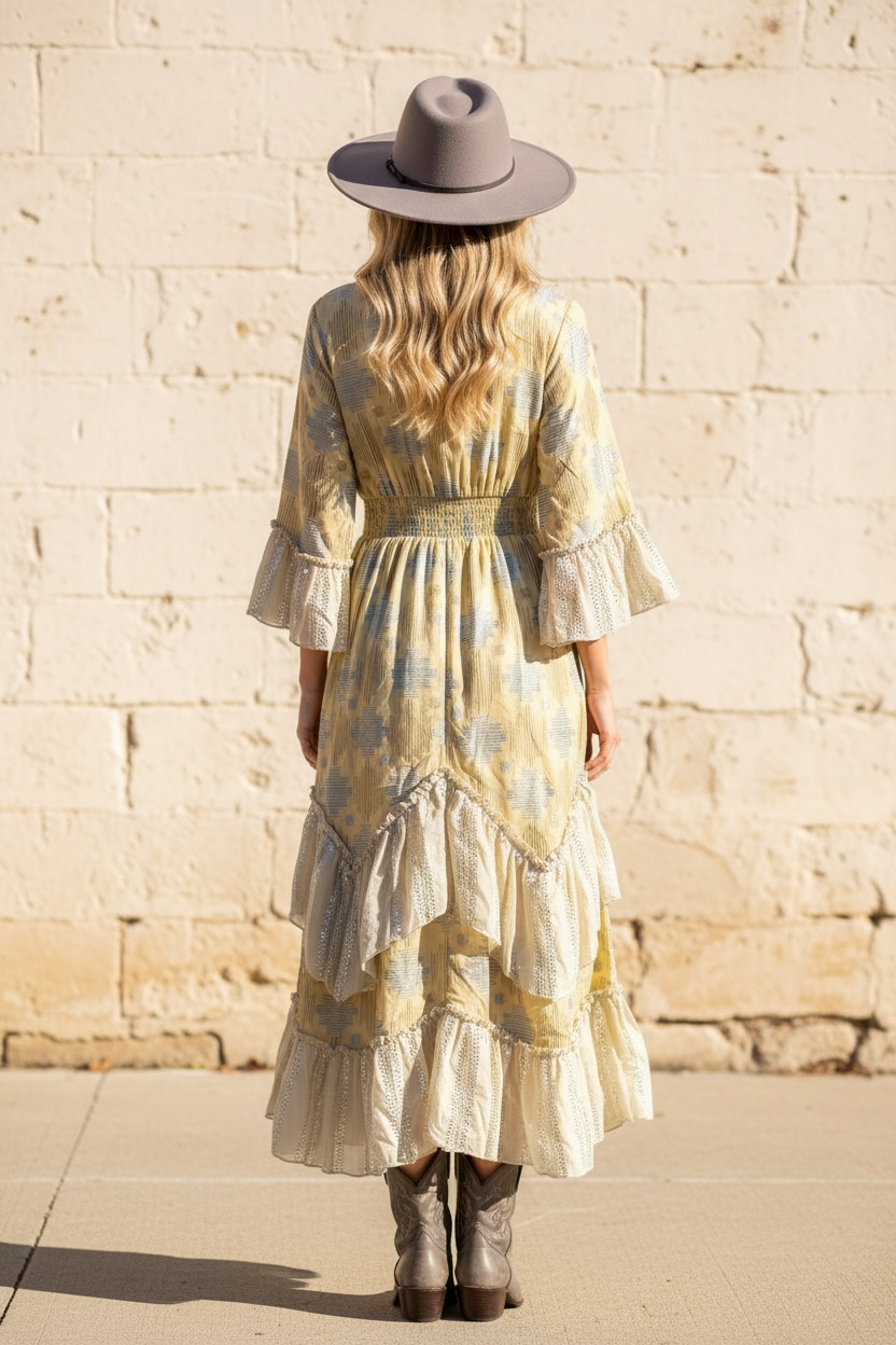 Aztec Ruffled Handkerchief Dress