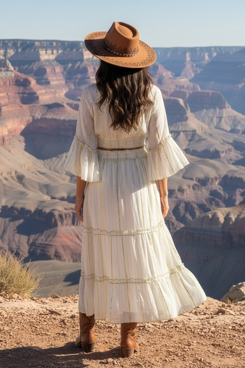 Festival Bohemian Skirt + Top Set - Rust