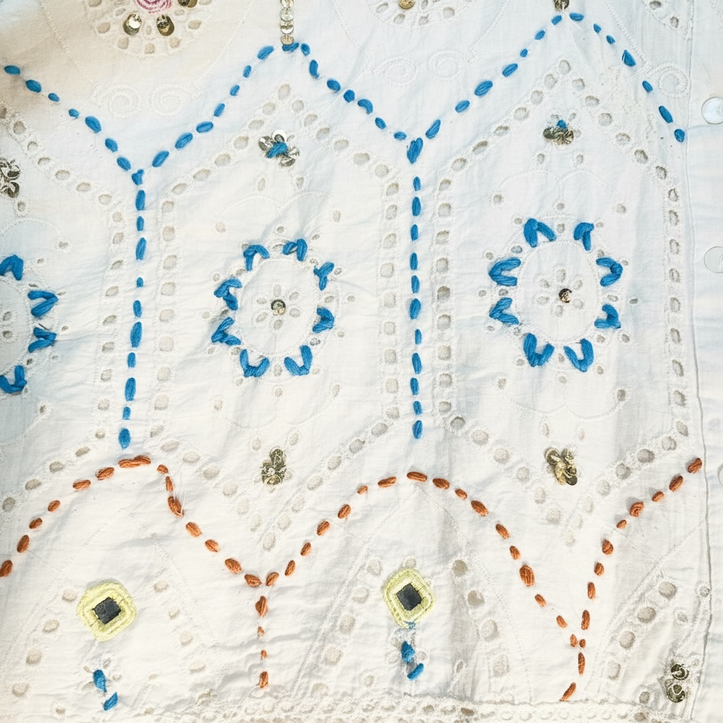 Eyelet Boho Embroidered Pant  + Top Set