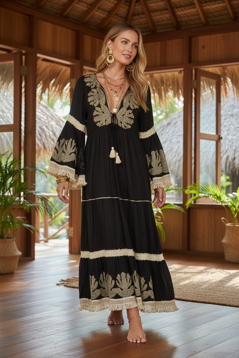 Bali Embroidered Maxi Dress