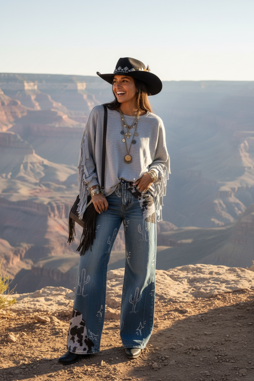 Navajo Fringed Wolf Sweatshirt