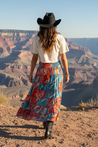 Multi Tiered High Low Hem Tassel Skirt - Moroccan Red
