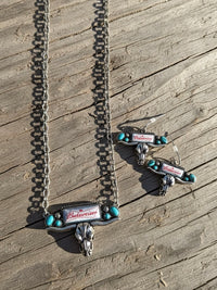 Babeweiser Cow Skull Necklace + Earring Set