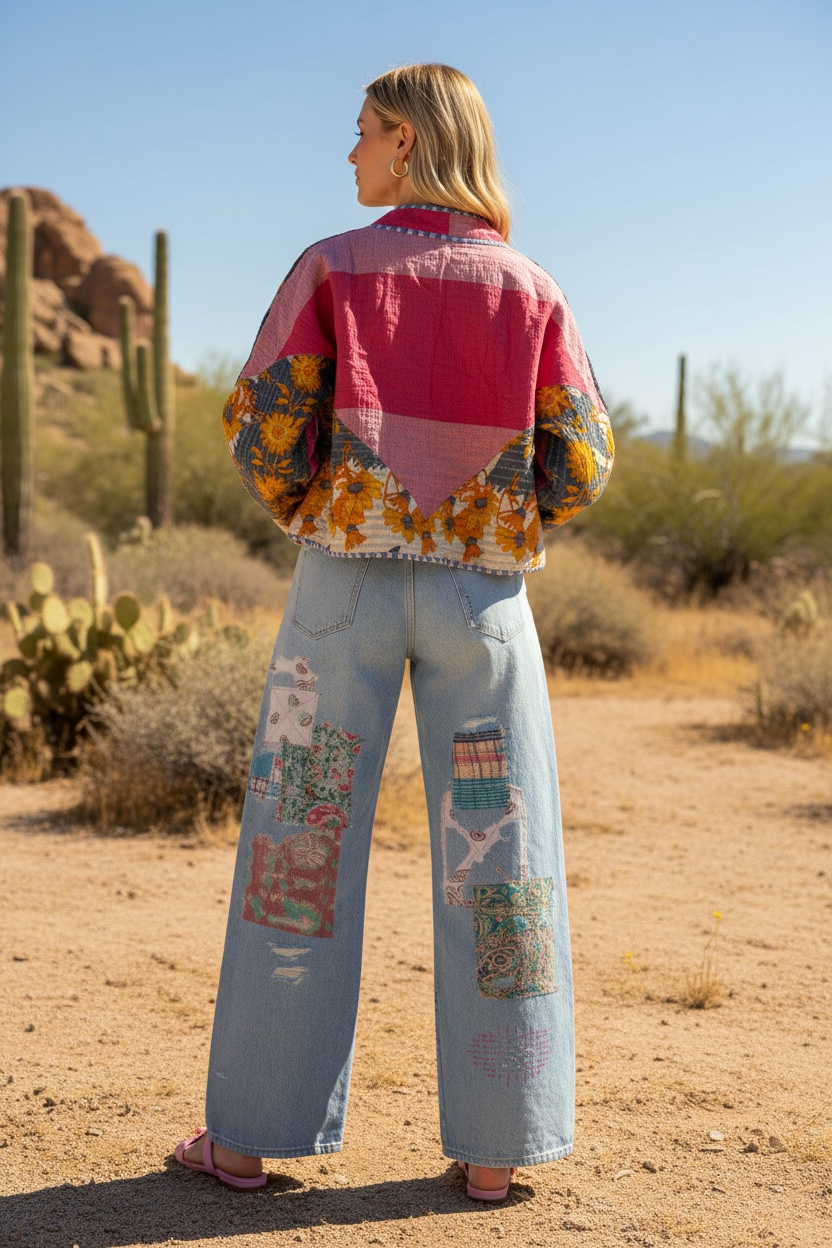 Bohemian Vintage Kantha Reversible Handmade Short Style Jacket - Chelsea
