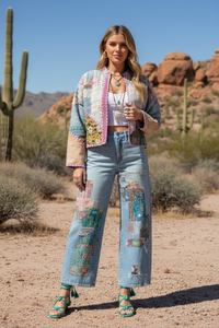 Bohemian Vintage Kantha Reversible Handmade Short Style Jacket - Lotty